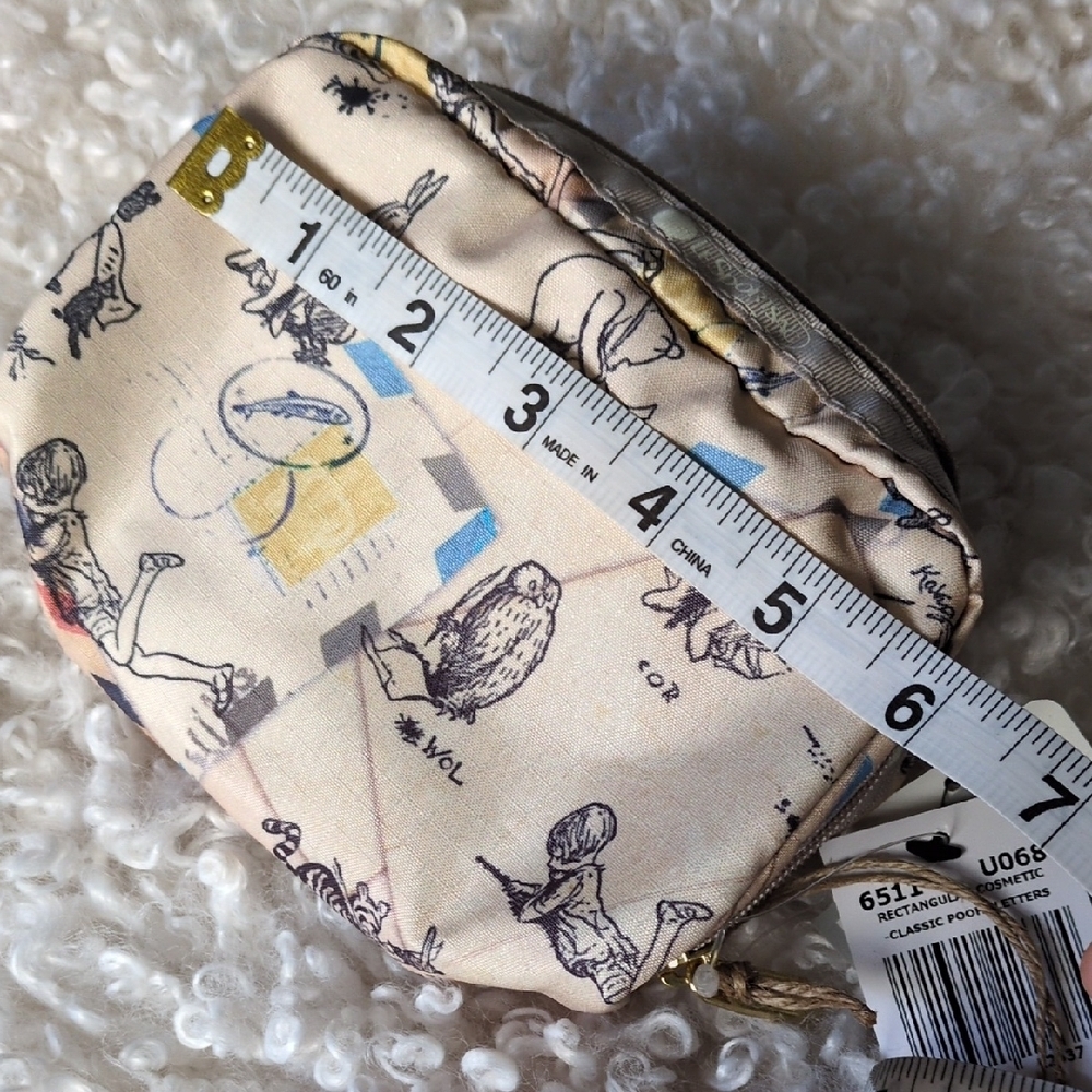Lesportsac Beige Sketch Pouch with Light Blue & Yellow Accents - Picture 6 of 6